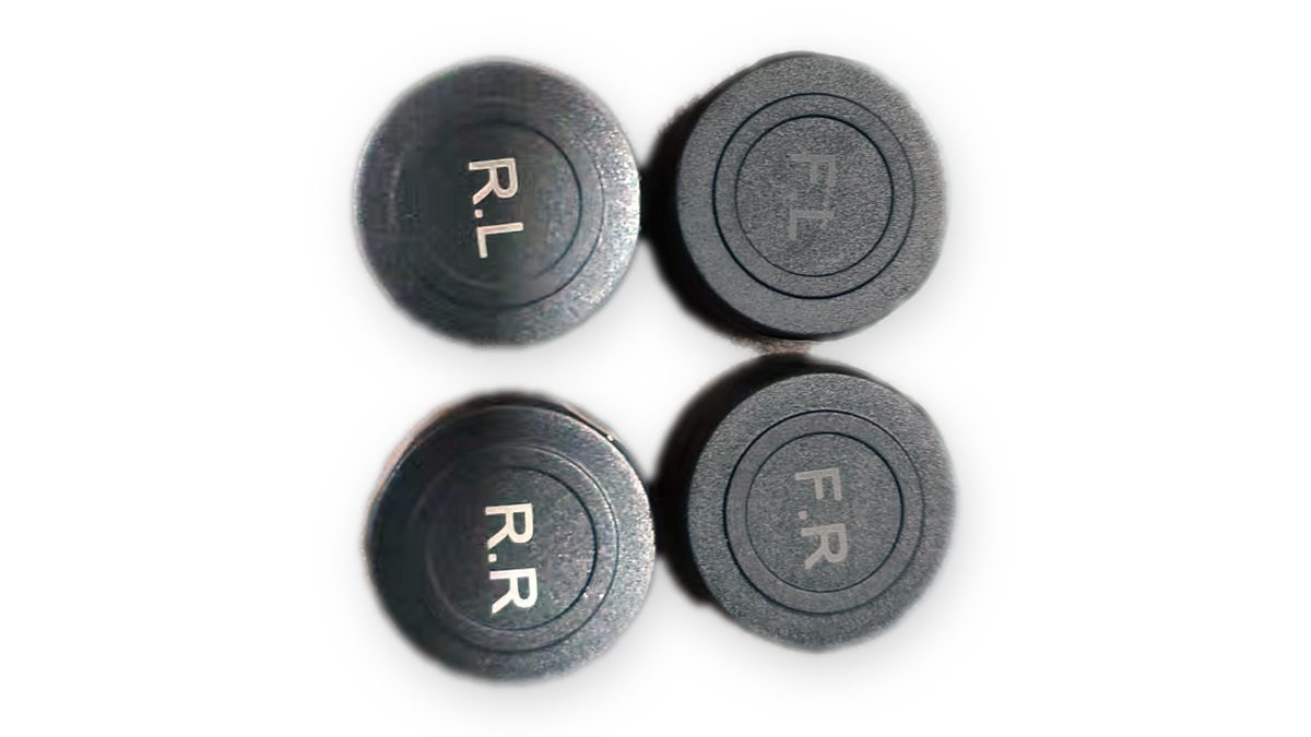 BPU100 sensor set for a four-wheel vehicle, showing four sensors marked by wheel position